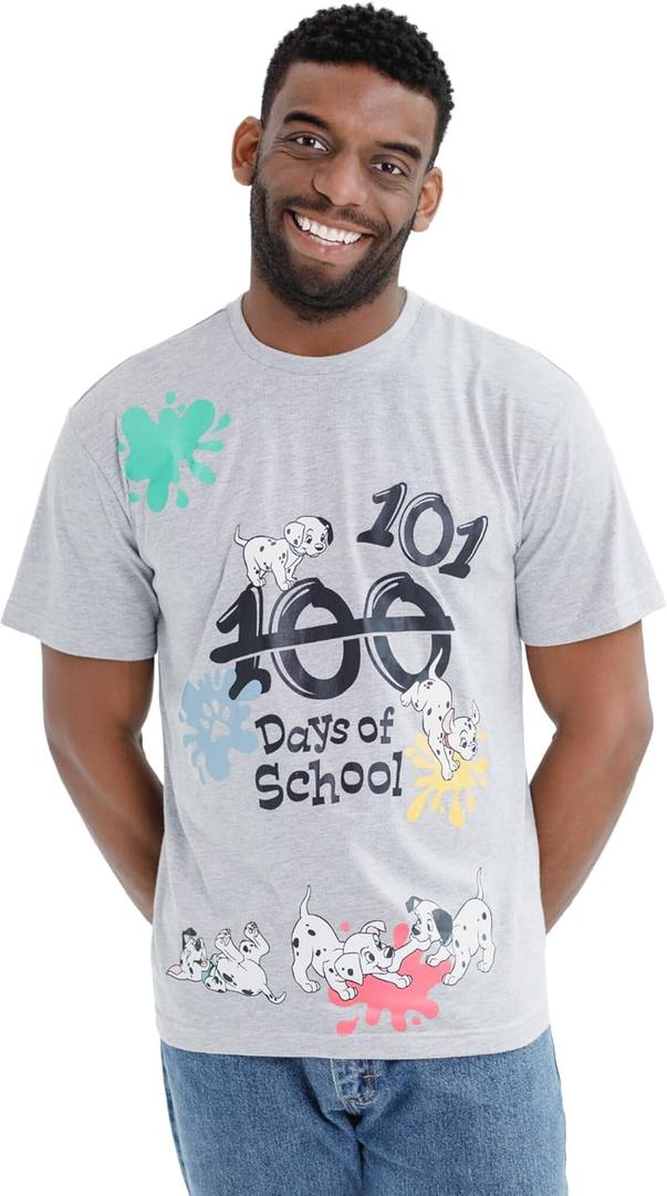 Disney 101 Dalmatians 101 Days of School Matching Family T-Shirt (Medium, Gray)