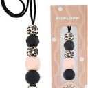 3 x Teacher Lanyards for ID Badges and Keys, Cute Silicone Beaded Lanyard for Women Nurse Employees Students