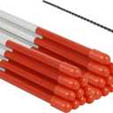 Sunnyglade Driveway Markers 20PCS 49inch Orange Fiberglass Snow Stakes with White Reflective Tape Snow Pole Included a 12inch Install Drill Bit, Easy Visibility at Night for Parking Lots Walkways