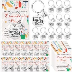Henoyso Housekeeping Appreciation Gift Bulk Keychains Environmental Services Week Gift for Cleaners Employee Coworker (Circle)