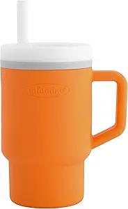 Infantino My 1st Tumbler, Silicone Sippy Cup with Straw & Handle, SpillResistant Baby Cup for OntheGo, BPAFree Transition Bottle, Creamsicle