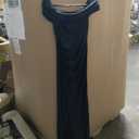 Memoriesea Women's Elegant Off Shoulder High Split Bodycon Evening Wedding Maxi Dress, S, Black