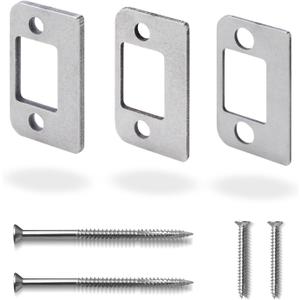 Door Strike Shim Plates, Standard Size Spacer, Stainless Steel, Set of 3 Different Thickness, Fix Door wont Stay Shut, Block the Access to Latch (Silver, 1 Pack)