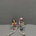 Summer Decorations Halloween Skeleton Statue - Collectible Figurines Summerween Couple with Dangling Leg Bikini Sunglass 7.5H in Perfect for Coastal Tropical Ocean Beach Pool Decor Newman House Studio