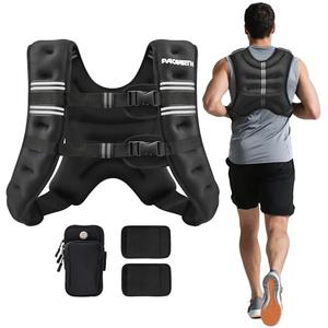 PACEARTH Weighted Vest, 20lb Weight Vest with Reflective Stripe, Body Weight Vests for Women, Men, Weight Loss Workout, Strength Training, Running, Walking, Jogging