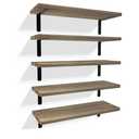 RICHER HOUSE Rustic Wood Shelves Set of 5, Farmhouse Style Floating Shelf for Wall Décor, Hanging Shelves for Bathroom, Bedroom, Storage, Kitchen, Living Room - Carbonized Black