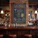 MyGift Large Chalkboard Sign with Rustic Brown Wood Frame 36 x 24, Hanging Erasbale Menu Board, Wedding and Event Chalkboard Signage
