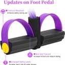 Pedal Resistance Bands with Handles, Upgrade 6-Tubes Manual Tension Training Pedal, Natural Rubber Foot Pedal Resistance Bands, Multifunction Fitness Bands for Abdomen, Waist, Arm, Leg, Purple