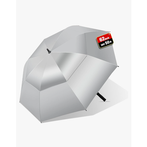 62 Inch Golf Umbrella UPF 50+ UV Protection for Sun and Rain - Large, Windproof, Waterproof, Vented With Auto Open