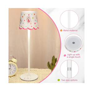 Pickmesh 1 Pack Mahjong Cordless Lamp Scalloped Edge Mahjong Print LED Lamp 3 Color Dimmable Rechargeable Stylish Lamps for Mah Jong Table Living Room Nightstand Desk (Sweet)