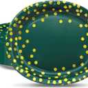 30Pcs Green Gold Oval Paper Plates 10" X 12" Large Disposable Dinner Plates for World Cup Birthday Wedding Engagement