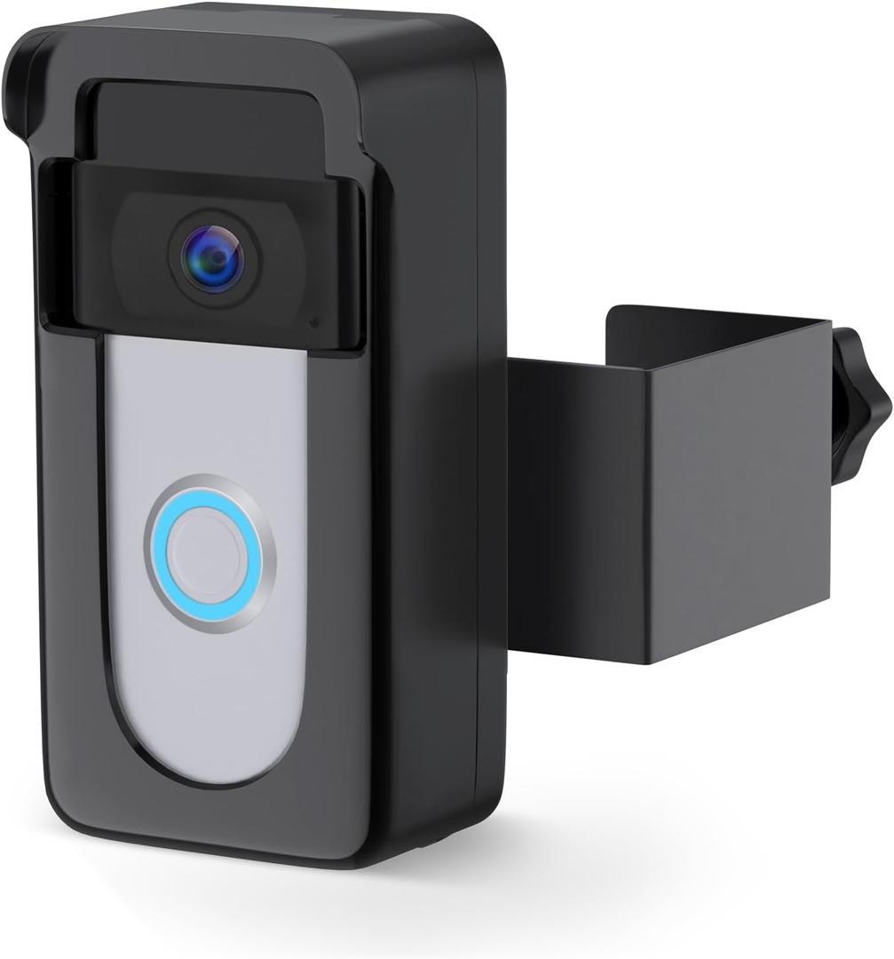 Anti-Theft Doorbell Mount Compatible with R-ing Video Doorbell 1/2/3/3 Plus/4/Plus/Pro/(2020 Release)/(2024 Release), Adjustable No-Drill Doorbell Camera Mount Not Block Doorbell Motion Sensor