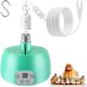 1 Pack Chicken Coop Heater, Timing Chicken Heat Lamp, Smart Temperature Control Chick Brooder Heater, 5 ft Ultra Long Cable Reptile Heating Lamp for Poultry Chick Reptile Pet Dog Cats