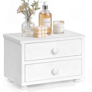 Bathroom Organizers and Storage with Drawers, Wooden Bathroom Counter Organizer, Farmhouse Vanity Organizer, Skincare & Makeup Organizers, Storage Cabinet for Bathroom Decor, Kitchen Coffee Station