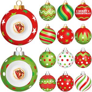 120pcs Christmas Paper Placemats Disposable Set  Red and Green Candy Cane Elf Round Place Mats for Holiday Party, Xmas Dining Table