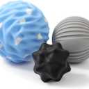 HODEMI Massage Ball Set, Textured, Spiky, Lacrosse Ball for Deep Tissue Muscle Massage, Myofascial Release, Trigger Points, Mobility - Back, Hip, Neck and Foot Fascia Massage Ball with Mesh Bag