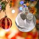 Husband Memorial Ornaments for Christmas Tree for Loss of Loved One, Sympathy Bereavement Gift, 8cm Clear Feather Ball Hanging Ornaments, A Piece of My Heart is in Heaven
