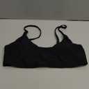 Two Pieces Bikini Sets Swimsuit Sports Style Low Scoop Crop Top High Waisted High Cut Cheeky Bottom, Small, Black Crinkle