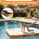 HIJOFUN Inflatable Floating Dock Mat,6 inches Thick 6ft Inflatable Stable Platform Raft with Storage Bag None-Slip Surface Island Raft for Lake Beach Pool