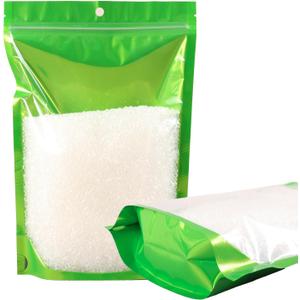 100 Pack Smell Proof Bags, Resealable Mylar Bag with Clear Window, Foil Pouch Stand-up for Food Self Sealing Storage, Scratch Resistant Hand Storage. (Green, 710 inch)