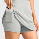 Viodia Golf Skirts for Women with Shorts High Waisted Tennis Skorts with 4 Pockets Lightweight Athletic Skort (Gray, S)