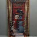 Panelee 4 Pcs Christmas Porch Banners Snowman Santa Nutcracker Xmas Tree Stretching Portraits Wall Decorations Christmas Porch Sign Backdrop for Xmas Indoor Outdoor Wall Hanging Decor (colored)