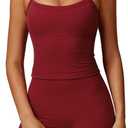 Women's Yoga Outfits Backless Strappy Sports Bra and High waisted hip-lifting shorts Matching workout set (Red 1) S