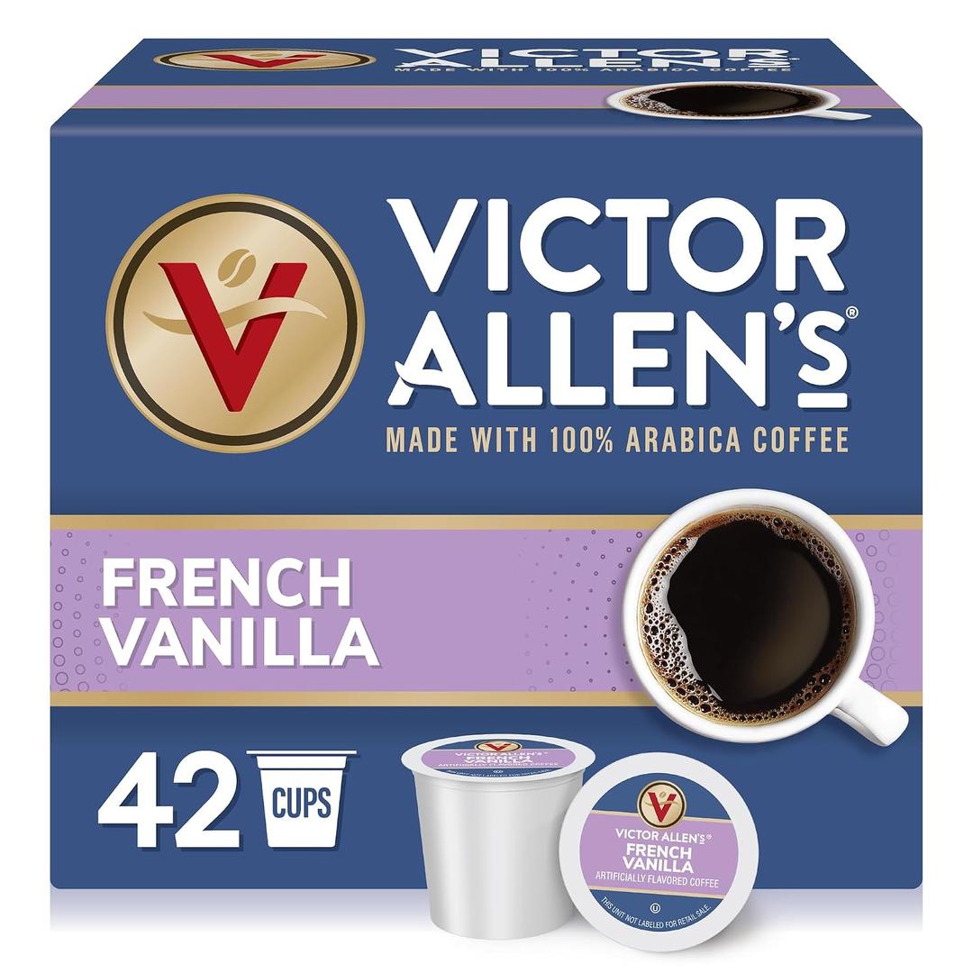 Victor Allen's Coffee French Vanilla Flavored Coffee, Medium Roast, 42 Count, Single Serve Coffee Pods for Keurig K-Cup Brewers (EXP 07/07/26)
