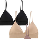 INIBUD Bralette for Women Triangle Cups Removable Padded Wire Free Pull On Closure S