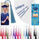 Fumete 30 Pcs Sublimation Blank Bookmark Heat Transfer Metal Aluminum 2026 Graduation Gifts DIY Graduation Bookmark with Hole and Colorful Tassels for Grad Gifts Birthday Wedding