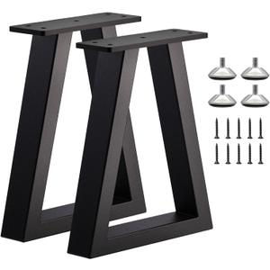 14 '' Trapezoid Metal Table Legs, Heavy Duty Replacement Furniture Feets for DIY Coffee Tables, Bench, Cabinet, Stool, Night Stands, Sofa, (H16 x W11.8, Set of 2)