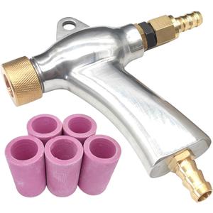 Sand Blaster Gun, Sandblasting Sandblaster Gun Kit for Sandblast Blast Cabinet with 5Pcs Ceramic Nozzles (silvery)