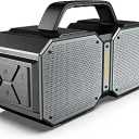 BUGANI Bluetooth Speaker, Shock Portable Bluetooth Speaker, Bluetooth 5.3, Waterproof, Wireless Speakers, 60W Super Power, Outdoor Speaker, Black(New Model)