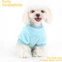 Fuzzy Pineapple Grid Dog Sweater - Ultra Soft & Warm Winter Pet Apparel, Fluffy Textured Knit for Small, Medium Dogs and Cats, Cozy Pullover Dog Coat for Cold Weather.Blue XL