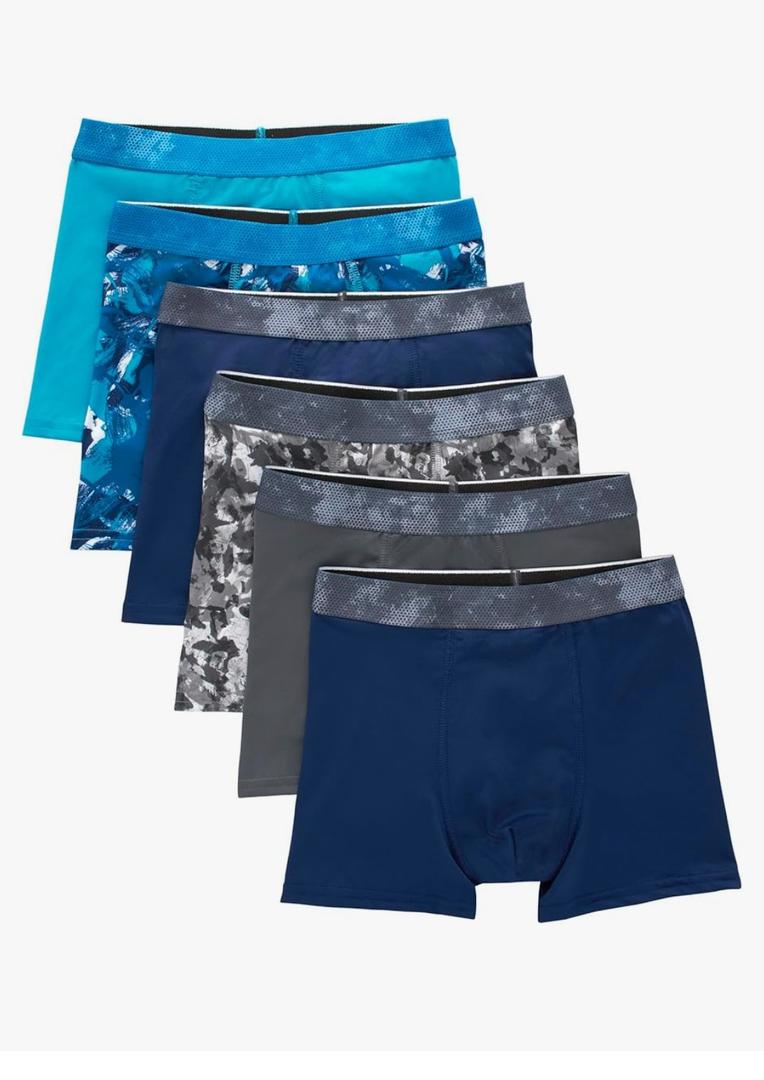 Hanes boys Performance Tween Boxer Briefs Underwear, Assorted Prints & Solids, 6 Pack, Size S