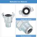 uxcell Iron Air Hose Fitting, 2Pcs 3/4" NPT Male 2 Lug Chicago Fitting Straight Through for Pipe Connections, Silver Tone (0.75 Inch)