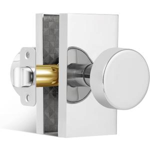 Door Knobs Interior, Modern Passage Polished Chrome Door Knobs Door Handles for Hall and Closet Round