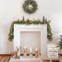 Pine Garland Christmas Decoration Clearance, 6ft Christmas Greenery Garlands Realistic Cypress Leaves Cedar Garland for Holiday Mantel Fireplace Table Centerpiece Decor