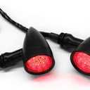 Black Motorcycle LED Turn Signals Red Light Brake Running Tail Lights Bullet