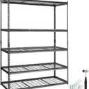 VEVOR Storage Shelving Unit, 5-Tier Adjustable, 2000 lbs Capacity, Heavy Duty Garage Shelves Metal Organizer Wire Rack, Black, 60" L x 24" W x 78" H for Kitchen Pantry Basement Bathroom Laundry Closet