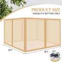 Tatuo Gazebo Universal Replacement Mosquito Netting 8 x 8 ft Outdoor Mesh Net Screen 4 Panel Sidewall Gazebo Curtains, with Zipper for Patio Canopy Porch Garden Camping (Khaki)