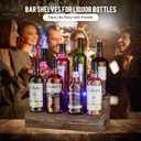 LED Lighted Bottle Display Shelf, 2 Pack Bar Shelf, Tabletop Wine Rack, Coffee Syrup Organizer, Home Bar Stand for Liquor Bottles, Mini Bar
