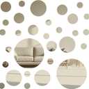 30Pcs Round Mirror Tiles Self Adhesive, 4 Sizes Acrylic Mirror Wall Decals Mirrors Tile Decorative Mosaic Mirrors Sheets for Bathroom, Bedroom, Wall Decor, DIY Projects