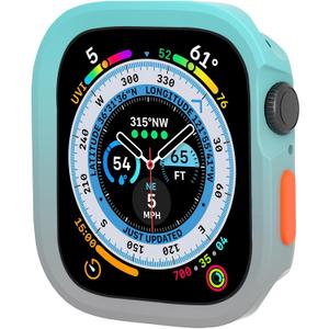 Soft Flexible TPU Case Compatible for Apple Watch Series 10 (2024) 46mm Lightweight Protective Bumper Cover for Apple Watch Series 10 46mm Case No Screen Protector (Green-Grey)