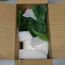 Mkono Fake Plants in Ceramic Pot, 11" Potted Artificial Plants for Home Decor Indoor Faux Green Leaf Plant with Modern White Planter for Desk Shelf Office Room Decoration, White (Pothos) 3.94"D x 3.94"W x 11.02"H