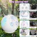 Bubble Machine Automatic Bubble Blower for Kids Toddlers LED Bubble Maker Electric Auto Rotating 45/360 Outdoor Toy for Easter and Birthday Gift Party Wedding