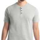 Wrangler Men's Short Sleeve Recycled Slub Jersey Workwear Henley T-Shirt size M