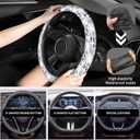 Elastic Car Steering Wheel Cover, Universal 15 inch Non-Slip Breathable Neoprene Steering Wheel Protector, Car Accessories for Women Men Fit Auto, Suvs, Truck Skull Floral