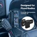 Cup Holder RadioMount (with CB Mic Holder) - Clamping Mount, CB Radio Mounting Brackets, GPS Vehicle Mounts Fit for CB Pro Satellite Radio & All Universal 2 Hole fit AMPS Pattern mounting Device