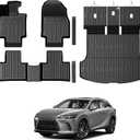 Floor Mats for Lexus RX350/RX350H/RX500h 2023-2026, All Weather Floor Mats Trunk Cargo Liner with Backrest Protectors and Door Sill Guards Accessories, Full Coverage Set (Not fit RX450h & PHEV)